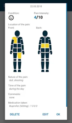 Pain Diary android App screenshot 3